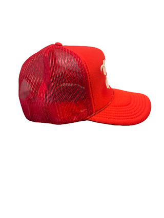 Red trucker hat