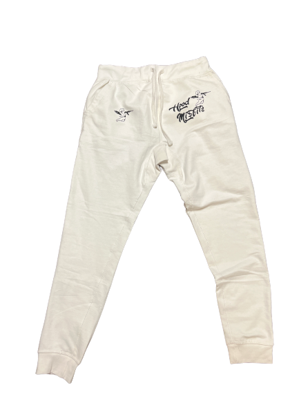 White unisex joggers